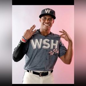 Nike Washington Nationals Cherry Blossom Jersey Juan Soto #22 Limited Ed…